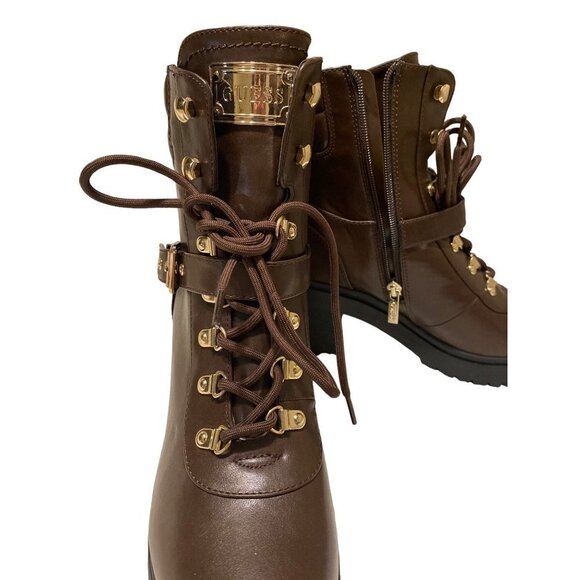 NEW Guess Canally Brown platform combat boots women size‎ 10 - Picture 5 of 11